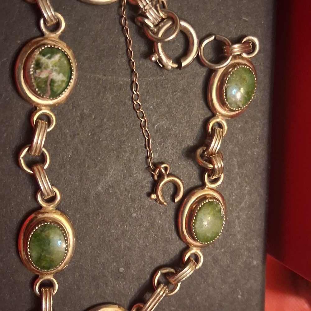 Sarah Coventry Green and Gold Bracelet